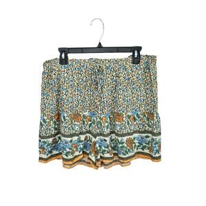 Cupshe Women's Ditsy Floral Flared Shorts Elastic Waist Size X-Large